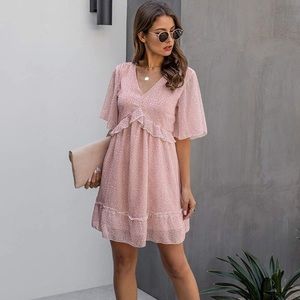 KIRUNDO FLORAL DRESS LIGHT PINK